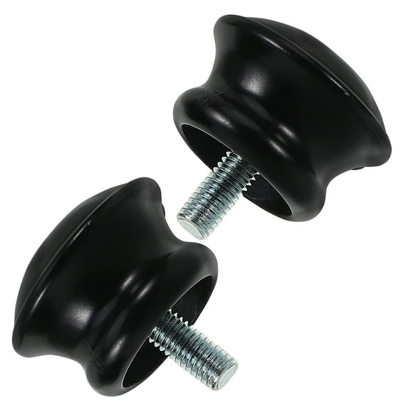 Worgeous Curtain Rod End Caps Decorative Plastic and Stainless Steel Black Color Elegant Design for Home 5/8 inch