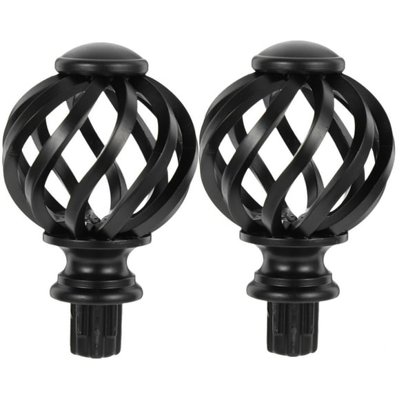 HOMEMAXS 2pcs Curtain Rod Finials Curtain Finials Ends Cap Curtain Pole Finials