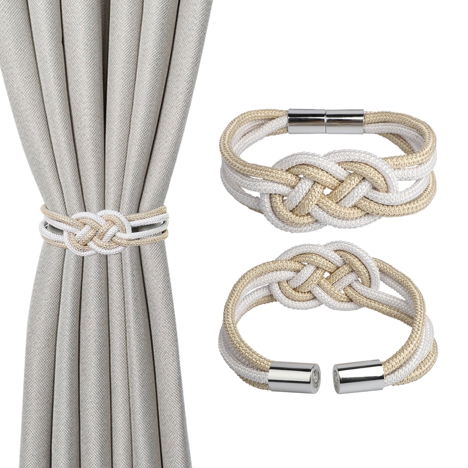 TSV 2pcs Durable Curtain Tiebacks, Magnetic Holdbacks, Upgrade Window ...