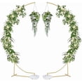 thumbnail image 1 of 2pcs Gold Curved 8.2 ft Metal Wedding Arch Backdrop Stand,Balloon Arch Stand for Wedding,Bridal Shower, Birthday Party, 1 of 9