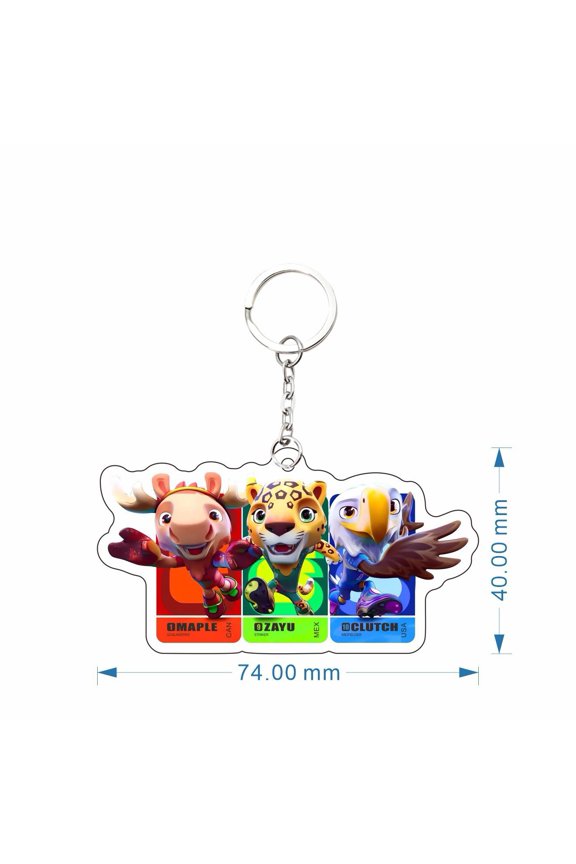 2pcs Cute Cartoon Animal Keychains Set, Soft Rubber Key Rings for Backpack, Keys, and Bags – Fun Sports Mascot Souvenirs for Fans