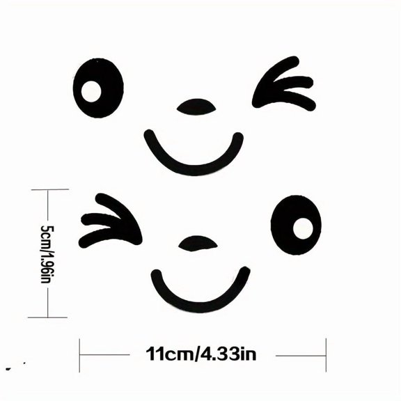 2pcs Cute Cartoon Smiling Face Car Stickers For Motorcycle Wagon Truck Suv Jeep Laptop Stickers Car Rearview Mirror Stickers For Your Car Rearview