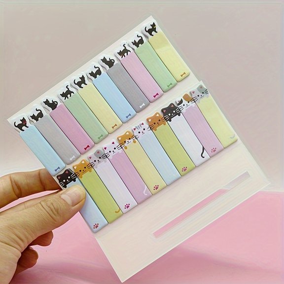 2pcs Cute Cat Series Sticky Notes - Cartoon Design, Rectangular Memo Pads for Daily Office Organization - For Students & Office Workers - Perfect for Planning & Reminders - Fun Gift for Cat Lovers