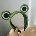 thumbnail image 1 of 2pcs Cute Frog Hair Hoop Women's Face Washing Cartoon Fashion Knitted Head Hoop Headbands Non-slip Pressed Headbands, 1 of 4