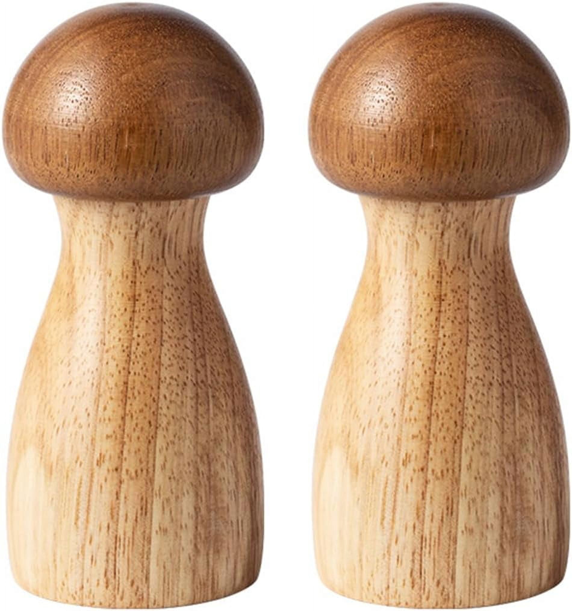 2pcs Cute Mushroom Wooden Pepper Grinder Mill for Kitchen