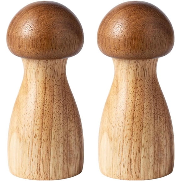 2pcs Cute Mushroom Wooden Pepper Grinder Mill for Kitchen