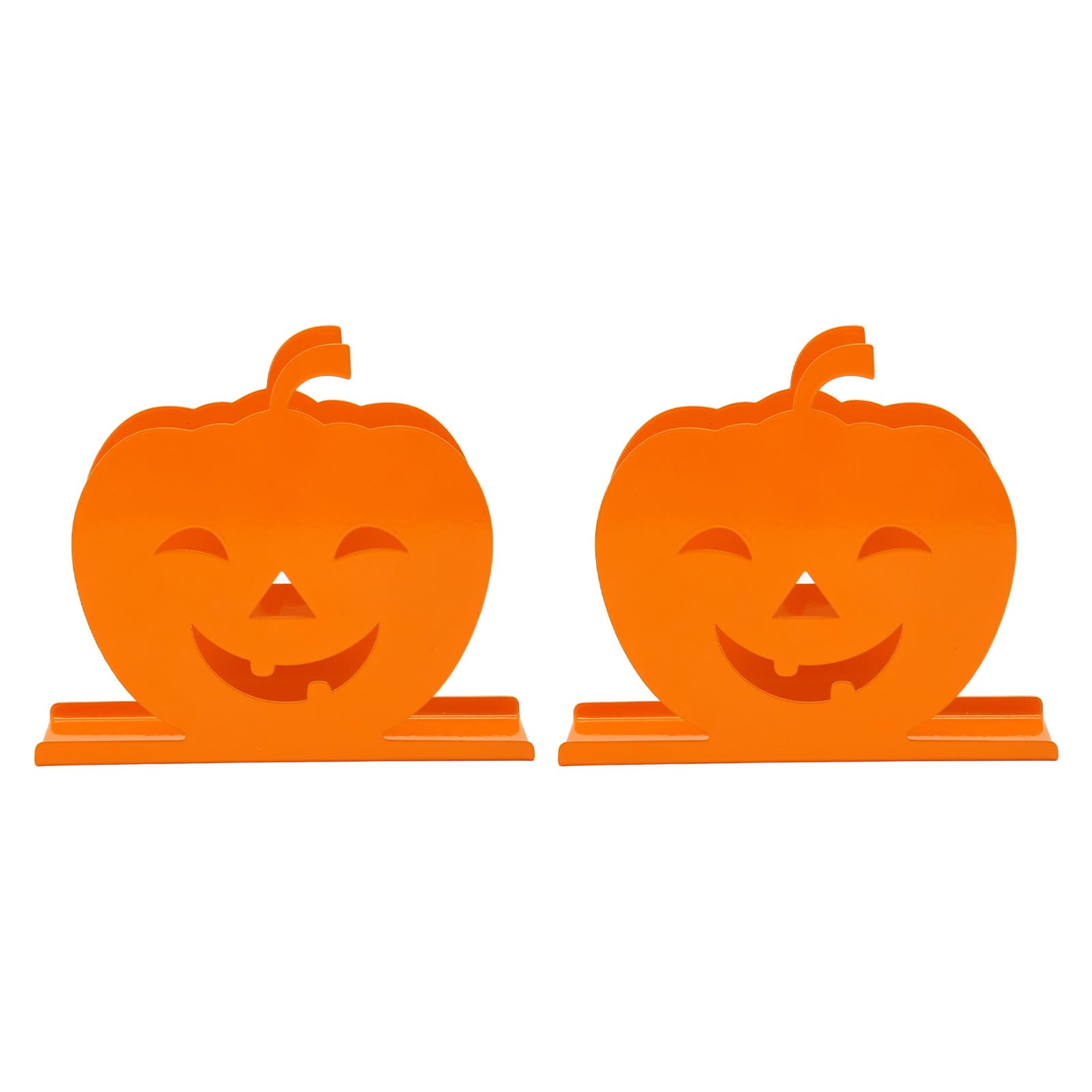 2pcs Cute Pumpkin Napkin Holder Durable Iron Paper Napkin Holder Hollow