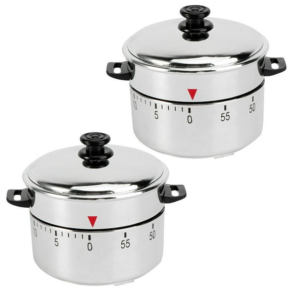 2pcs Digital Mechanical Cooking Timers Stainless Steel Kitchen Timer Timer for Cooking Barbecue Indoor Sports Use