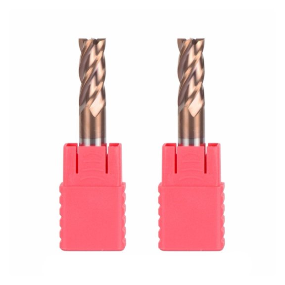 2pcs D10-10-75 Tungsten Steel End Mills HRC55 4 Flute Flattened Head CNC Milling Cutters Carbide End Mills