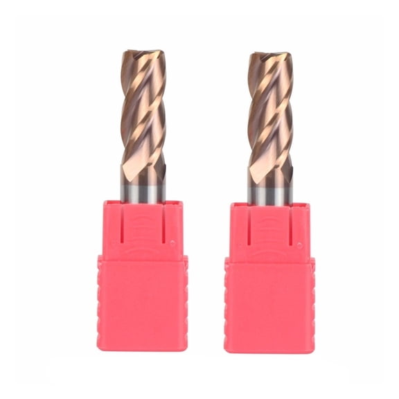2pcs D12-12-75 Tungsten Steel End Mills 4 Flute Flattened Head Milling Cutters Carbide End Mills HRC55 Tools