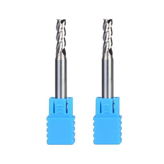 2pcs D5-6-50 Tungsten Steel End Mills 3 Flute Flattened Head HRC 45 Milling Cutters Machining for Aluminum
