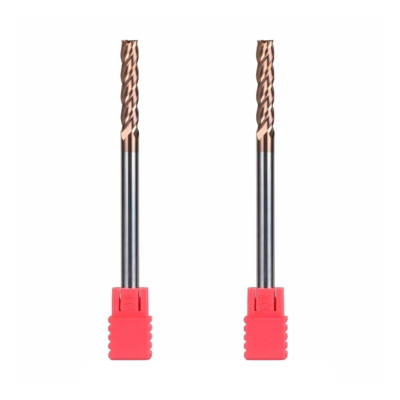 2pcs D6-6-100 Tungsten Steel End Mills HRC55 4 Flute Flattened Head CNC Milling Cutters Carbide End mills