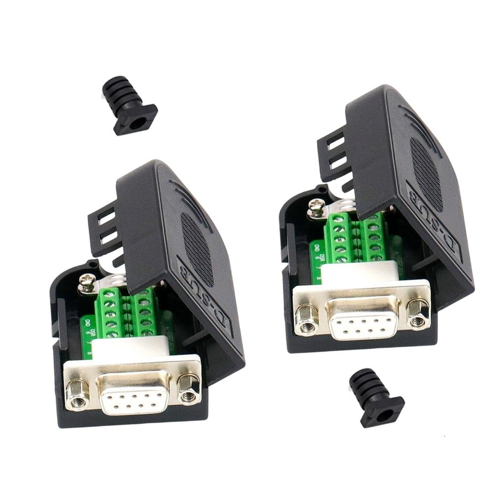 Serial To Pin Adapter 2pcs DB9pin Serial Port Terminal Adapters 9Pin Male and Female ...