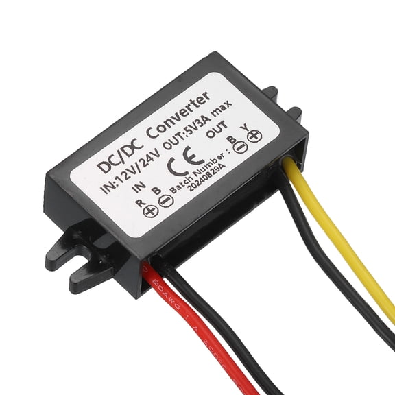 2pcs DC 12V/24V to DC 5V Power Converter 3A 15W Step Down Converter Voltage Reducer Waterproof Transformer Power Supply Module Power Adapter for Car Truck Solar System