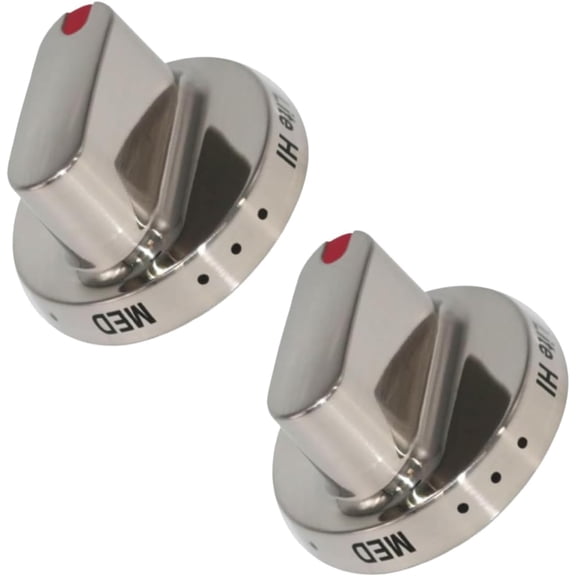 2pcs DG64-00473A Thickened Burner Control Knob Replacement - Selective Fit Compatible with Samsung Gas Range/Stove & Oven Models: NX58H5600SS, NX58F5700WS, NX58H5650WS, NX58J7750SS, NX58M6850SS
