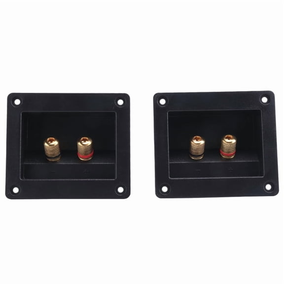 2pcs DIY Car Stereo 2-way Speaker Box Terminal Spring Cup Connector Banana jack and plugs Subwoofer Plugs 93x80mm black,black