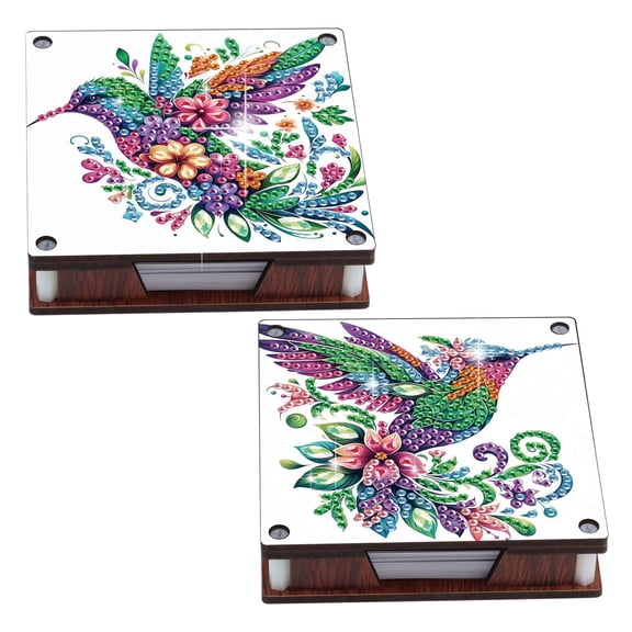 2pcs DIY Diamond Painting Sticky Note Holder Kit Bird Theme with Unique Diamond Style Essential for Craft Enthusiasts The Perfect Gift Choice