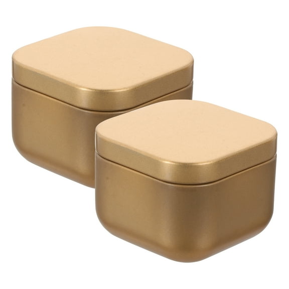 2pcs DIY Scented Candle Boxes Candle Holder Metal Boxes Square Containers