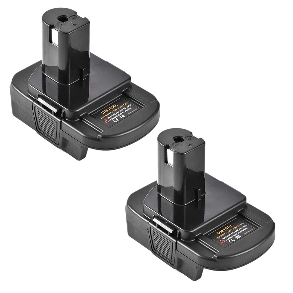 2pcs DM18RL 18V Lithium-Ion Battery Adapter Converter with USB & Type-C Ports - Compatible with R-yobi, De-Walt 20V & Mil-Waukee 18V Tools (Batteries Not Included), Fast Charger Adapter