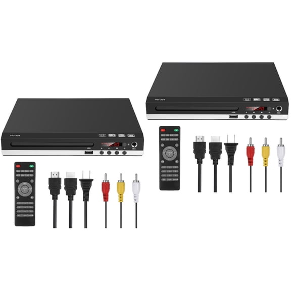PartyKindom Assorted Color Dvd Player, ABS, for TV, High-Definition, Multi-Format, Portable, User-Friendly, 2Pcs
