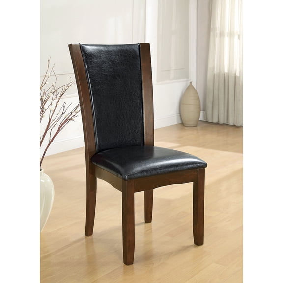 2pcs Dark Cherry Brown Dining Chairs, Contemporary Design, Solid Wood Construction Chairs , Contemporary, , Build