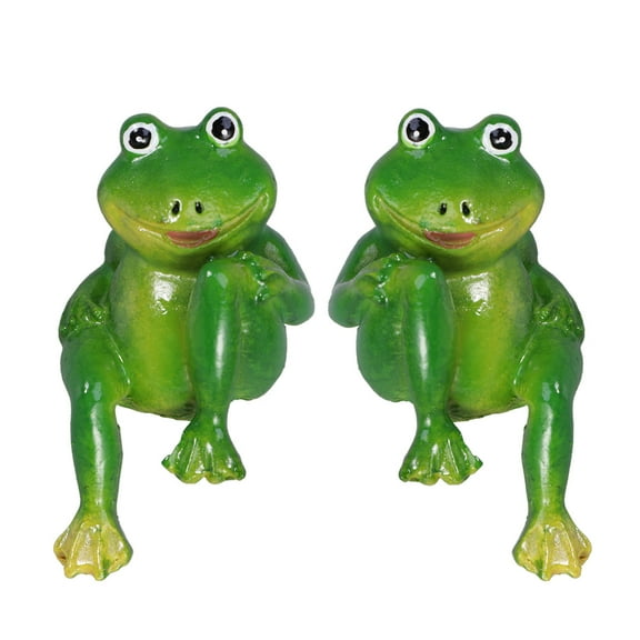 2pcs Decor Frog Figure Toy Fairy Garden Miniature Outdoor Lovers