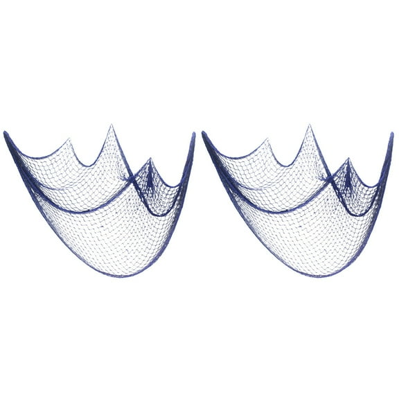 2pcs Mediterranean Style Decorative Fish Net Wall Hanging Beach Theme Fishing Net Decoration for Home