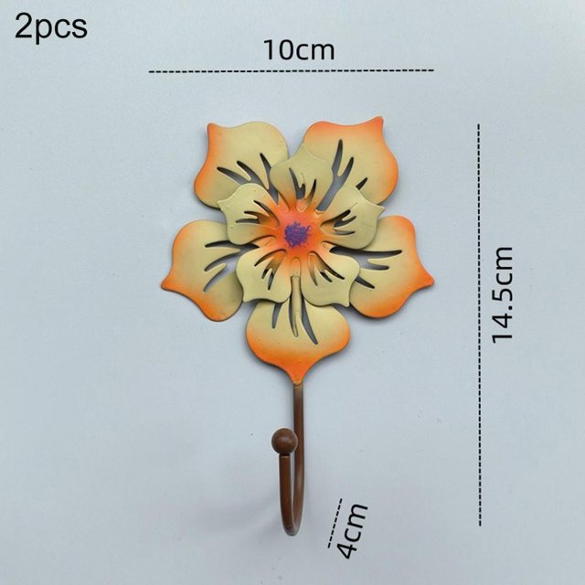 2pcs Decorative Wall Mounted Flower Hooks Hanging Home Decor Art