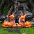 thumbnail image 1 of 2pcs Deer Figurines Miniature, Christmas Couple Deer Ornament Mini Reindeer Sculpture Statues for Gifts Home Office Car Decor, 1 of 8