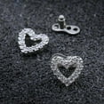 thumbnail image 1 of 2pcs Dermal Anchor Tops and Base Titanium Steel Piercing Jewelry Heart 1, 1 of 8