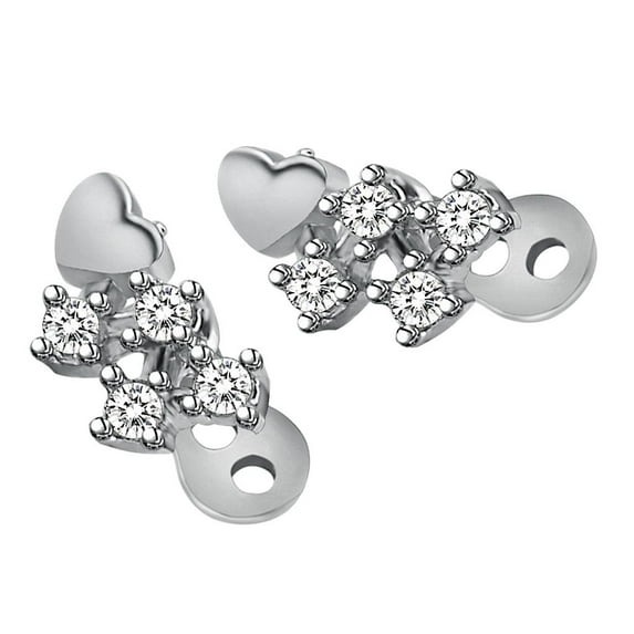 2pcs Dermal Anchor Tops and Base Titanium Steel Piercing Jewelry Heart 3-