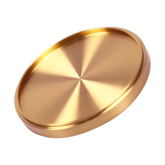 CIMAXIC Heat-Resistant Golden Copper Coaster Wear-Resistant Cup Pad for Home 2Pcs