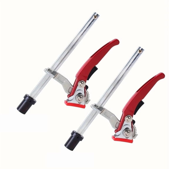 2pcs Desktop Dog Hole Fixing Clamp, Adjustable Steel Table Clamp for Woodworking Workbench Fixing Ratchet F Clamp 20mm