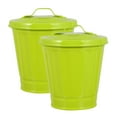 2pcs Desktop Trash Can Small Garbage Bin With Lid Waste Can Pen Holder