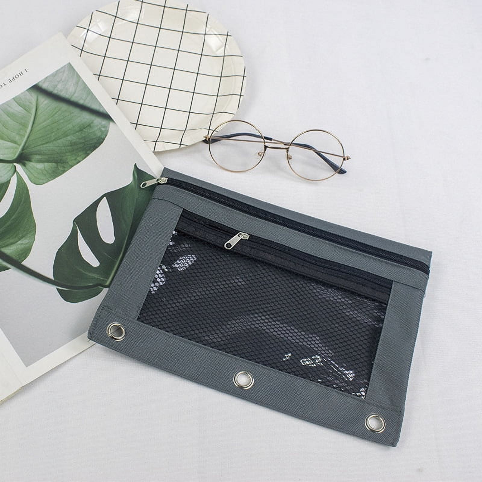 2pcs Detachable Binder Pouch Binder Pens Pocket Binder Pencil Pouch