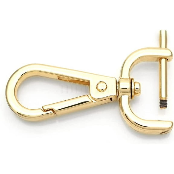 2pcs Detachable Snap Hook Swivel Clasp w/Screw Bar VT493 Bag Strap Hardware Replacement (1/2 Inch, Gold)