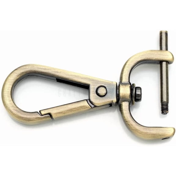 CRAFTME STUDIO Brushed Brass 3/4" Detachable Swivel Snap Hook Clasp (2pcs) – Screw Bar Strap Clip for Bags & DIY Hardware (VT493)