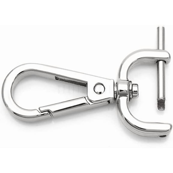 2pcs Detachable Snap Hook Swivel Clasp w/Screw Bar VT493 Bag Strap Hardware Replacement (3/4 Inch, Silver)