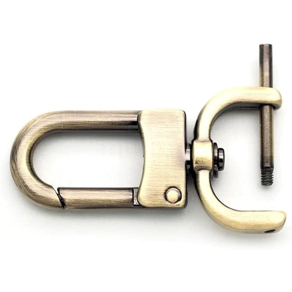 CRAFTME STUDIO Brushed Brass 1-1/4" Detachable Swivel Snap Hook Clasp (2pcs) with Screw Bar – Bag Strap Replacement Hardware (VT99)
