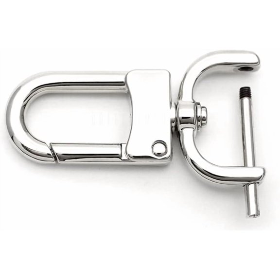 2pcs Detachable Snap Hook Swivel Clasp w/Screw Bar VT99 Bag Strap Hardware Replacement (1-1/4 Inch, Silver)