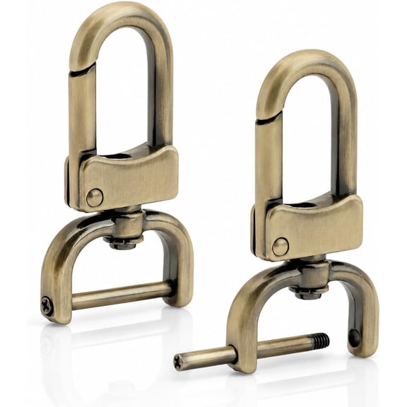 CRAFTME STUDIO Brushed Brass 1/2" Detachable Swivel Snap Hook Clasp (2pcs) with Screw Bar – Bag Strap Replacement Hardware (VT99)