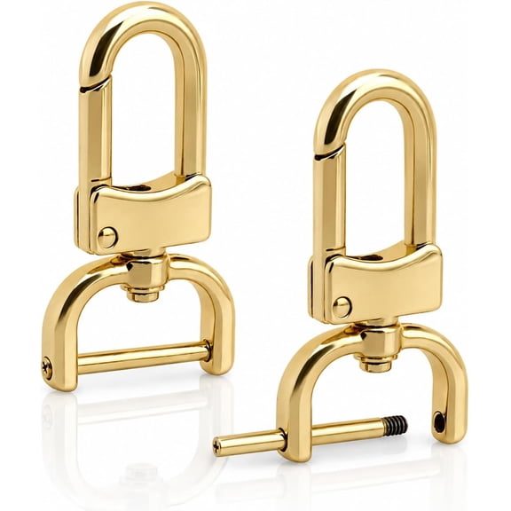 CRAFTME STUDIO Gold 5/8" Detachable Swivel Snap Hook Clasp (2pcs) with Screw Bar – Bag Strap Replacement Hardware (VT99)