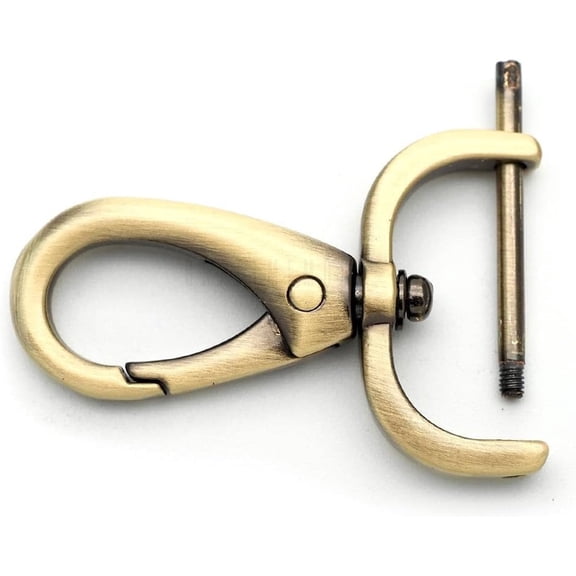 2pcs Detachable Snap Hook Swivel Clasp with Screw Bar Bag Hardware Replacement VT501 (1 1/4 Inch, Brushed Brass)