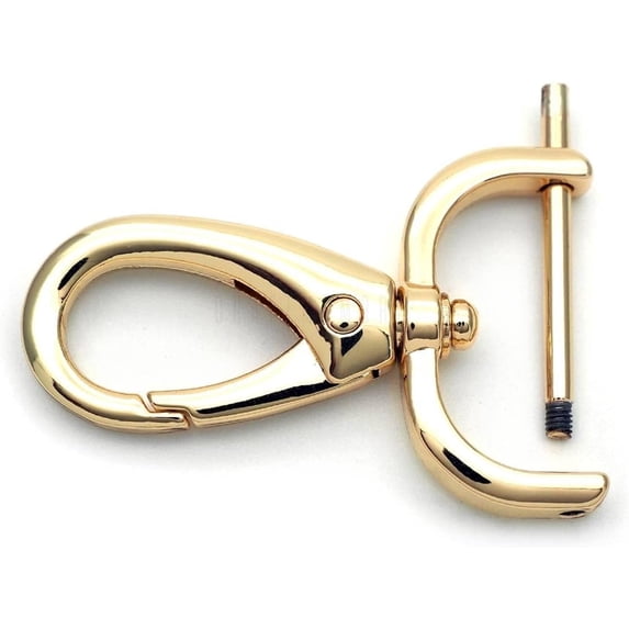 CRAFTME STUDIO Gold 1-1/4" Detachable Swivel Snap Hook Clasp (2pcs) with Screw Bar – Bag Strap Replacement Hardware (VT501)