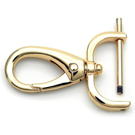 2pcs Detachable Snap Hook Swivel Clasp with Screw Bar Bag Hardware Replacement VT501 (3/4 Inch, Gold)