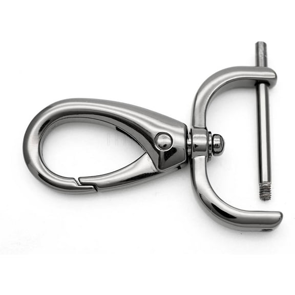 2pcs Detachable Snap Hook Swivel Clasp with Screw Bar Bag Hardware Replacement VT501 (3/4 Inch, Gunmetal)