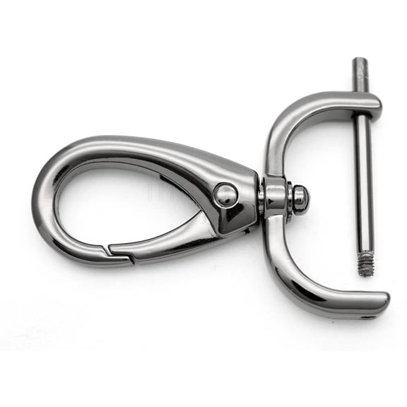 2pcs Detachable Snap Hook Swivel Clasp with Screw Bar Bag Hardware Replacement VT501 (3/4 Inch, Gunmetal)