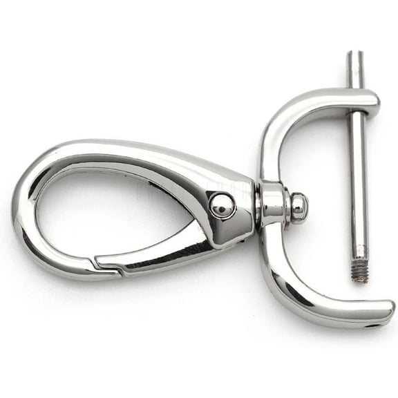 2pcs Detachable Snap Hook Swivel Clasp with Screw Bar Bag Hardware Replacement VT501 (3/4 Inch, Silver)