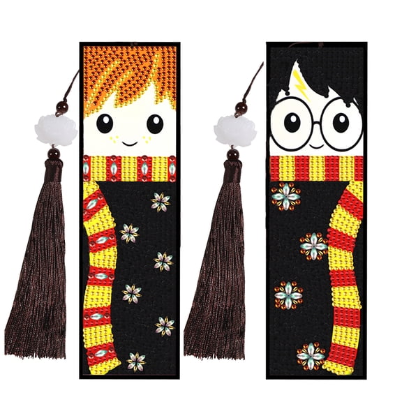 2pcs Diamond Art Drawing kit Bookmark, Cartoon Exquisite Universal DIY Bookmark, Lightweight and Durable, Suitable for Reading Enthusiasts