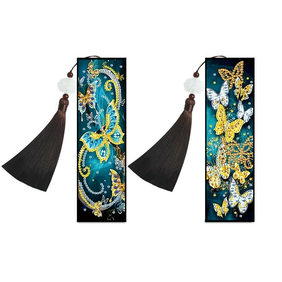 2pcs Diamond Art Painting Kit Bookmark Brilliant Butterfly
